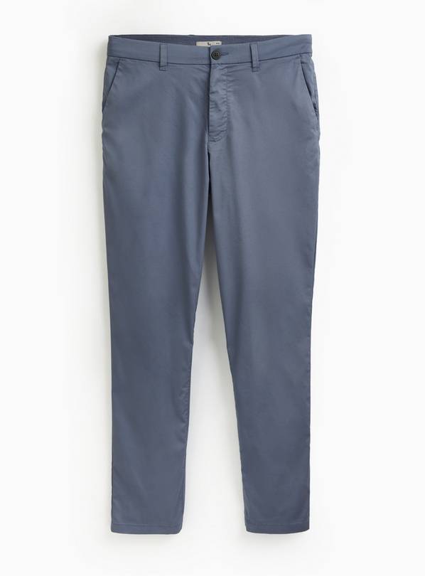 Blue Straight Leg Lightweight Chino Trousers 42L