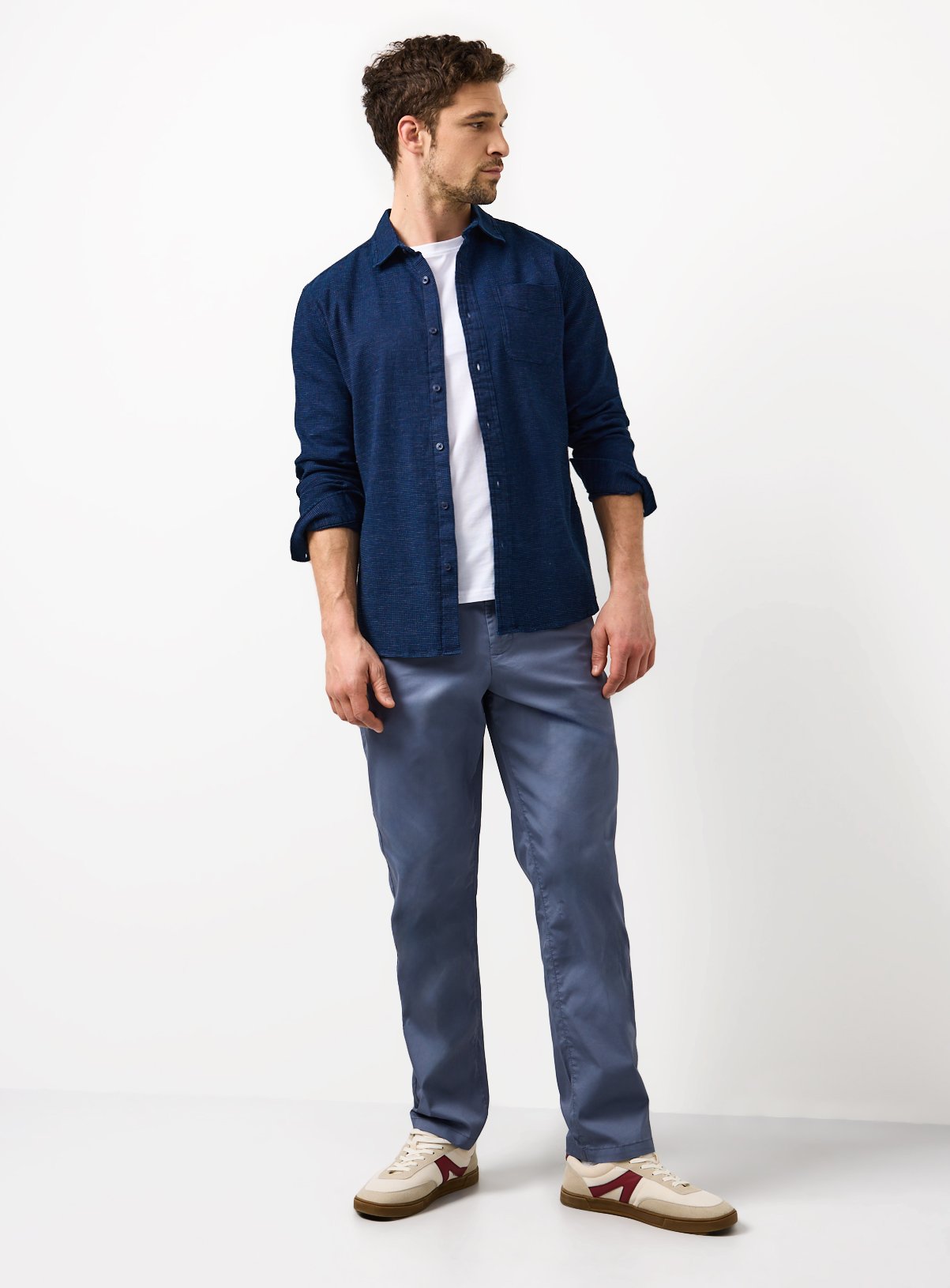 Blue Straight Leg Lightweight Chino Trousers 42R - Image 2 thumbnail