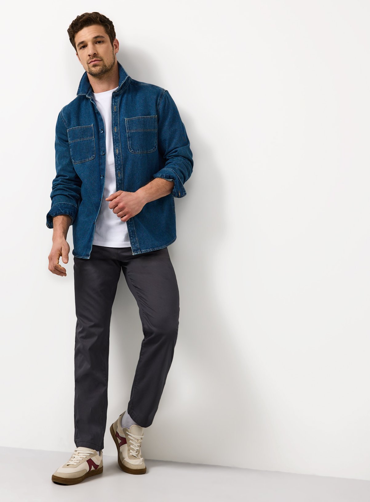 Charcoal Straight Leg Lightweight Chino Trousers 42L - Image 2 thumbnail