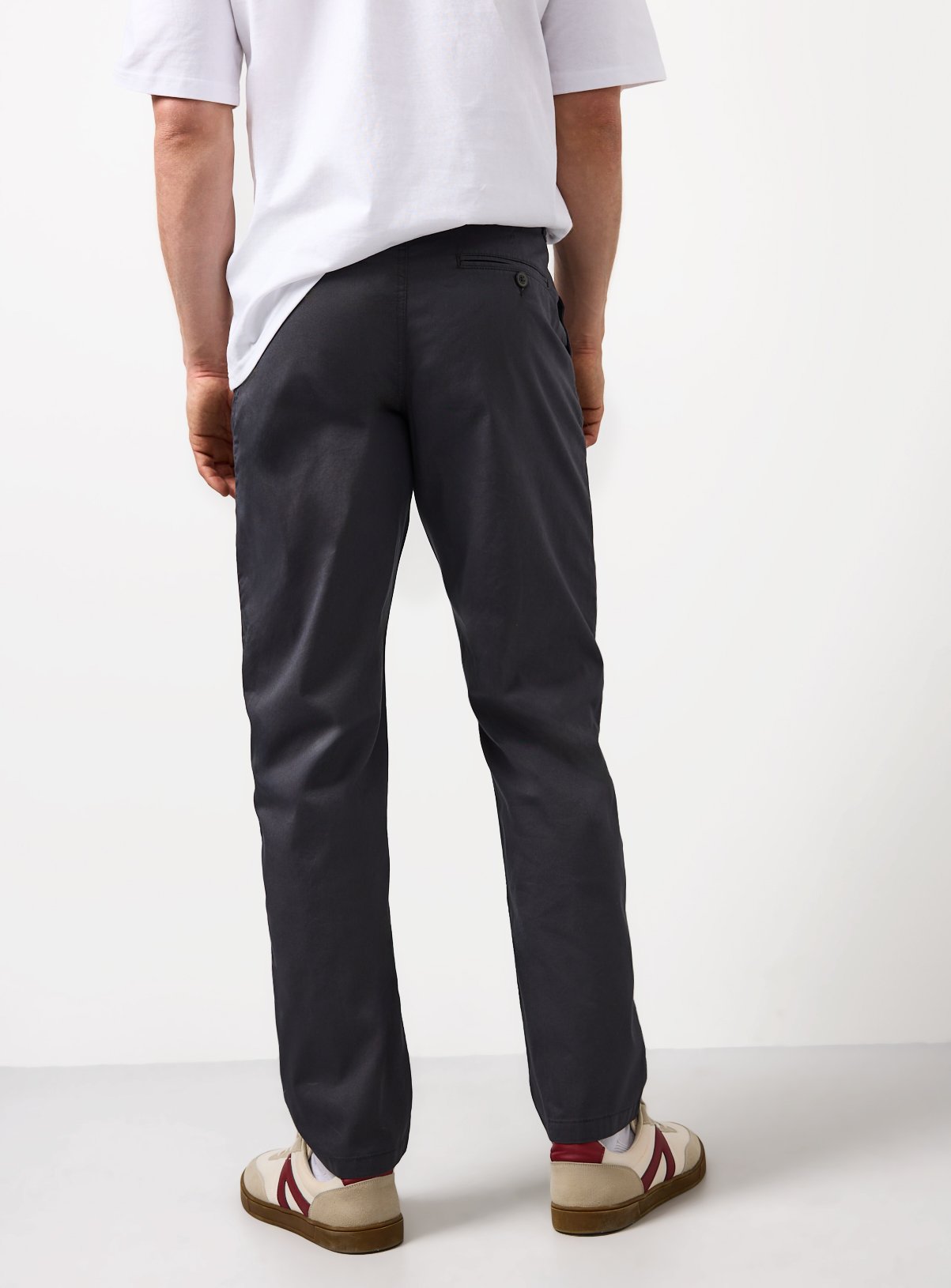 Charcoal Straight Leg Lightweight Chino Trousers 42L - Image 5 thumbnail