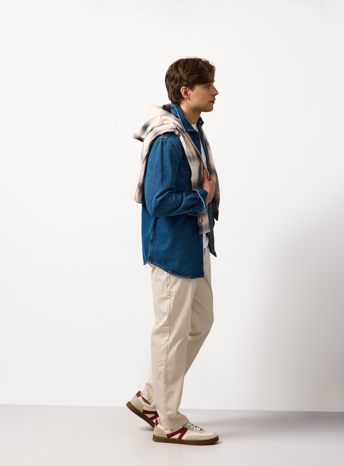 Cream Straight Leg Lightweight Chino Trousers 34L - Image 2 thumbnail
