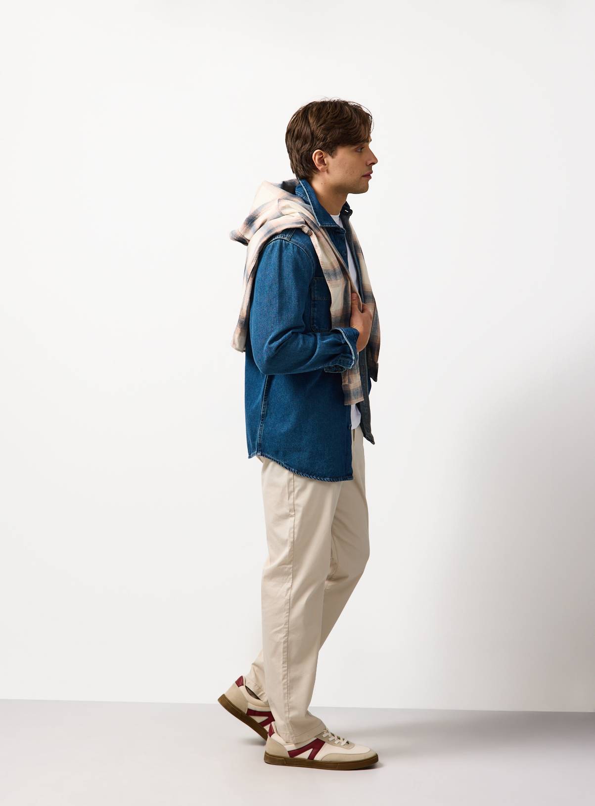 Cream Straight Leg Lightweight Chino Trousers 34L - Image 2