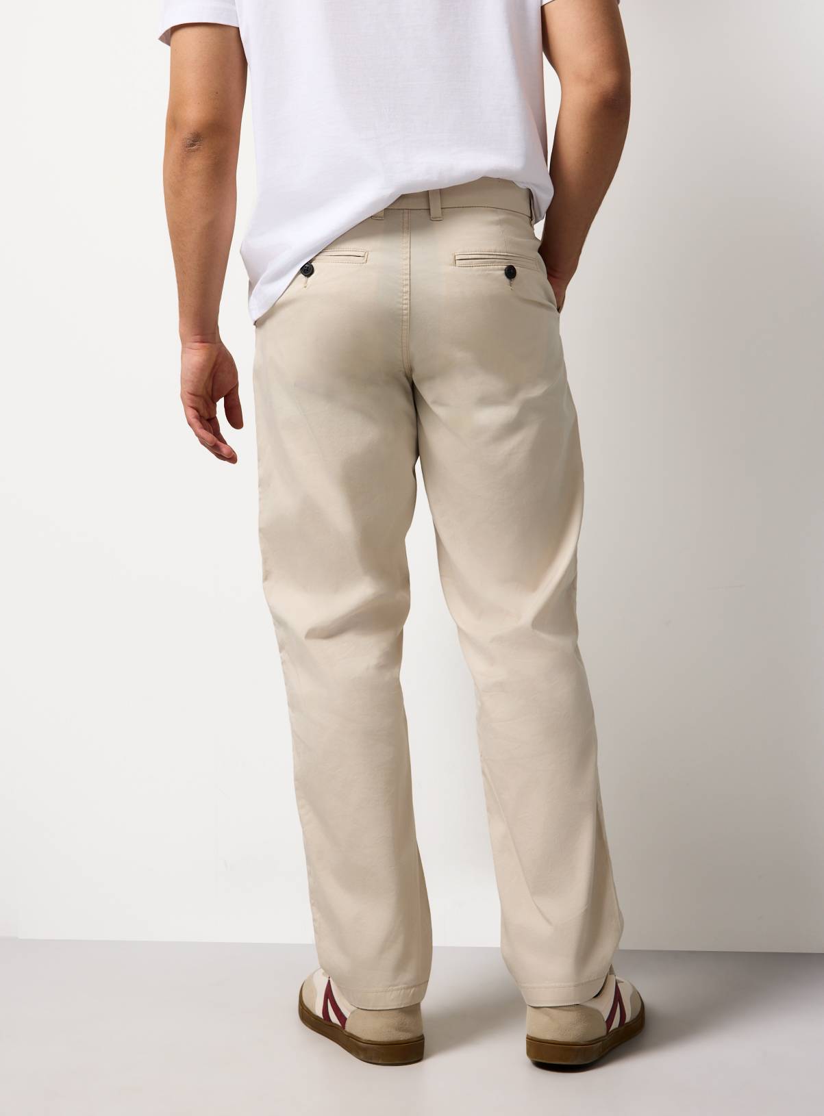 Cream Straight Leg Lightweight Chino Trousers 34L - Image 5