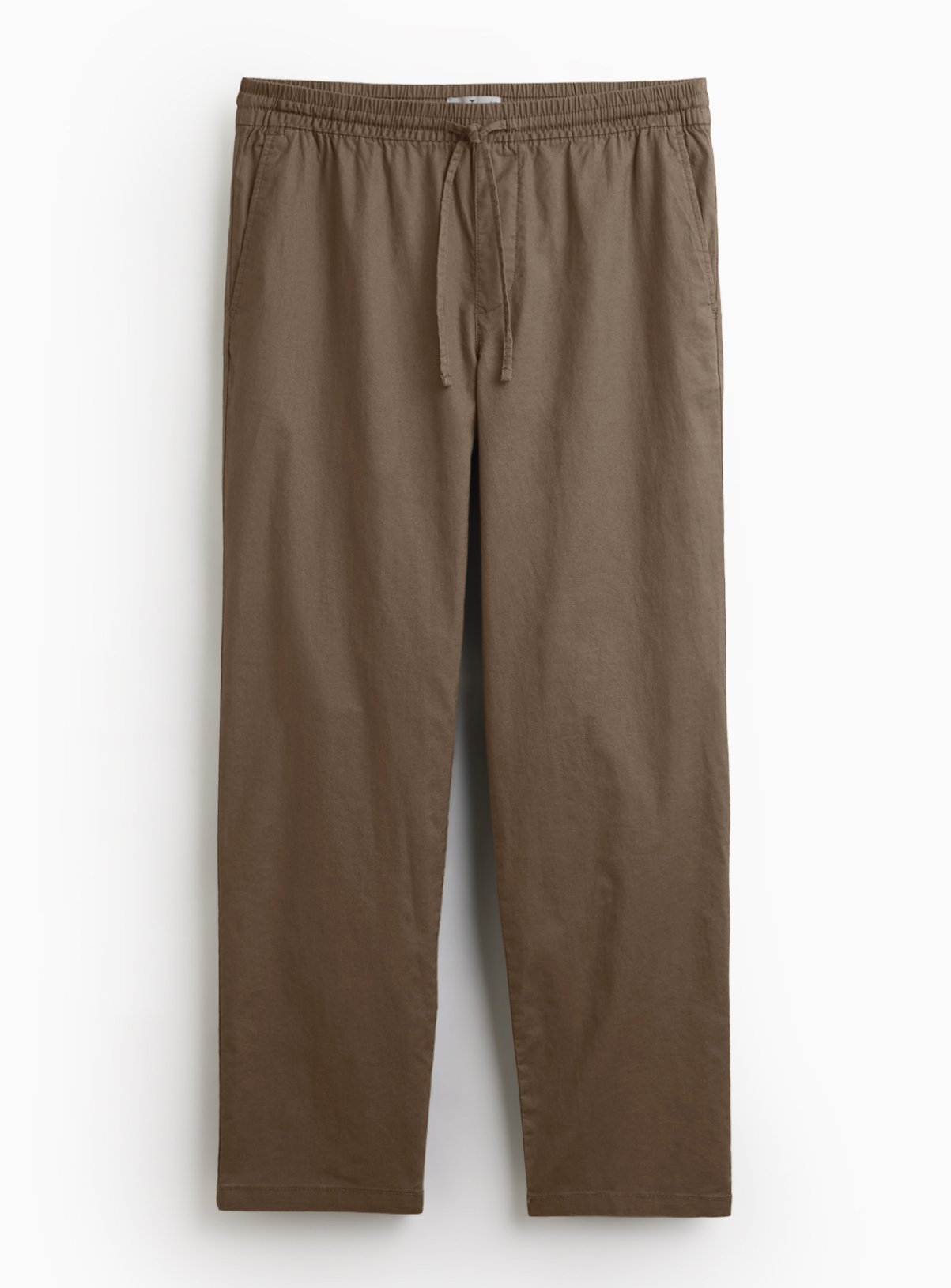 Brown Straight Leg Linen Blend Trousers 40R - Image 3 thumbnail