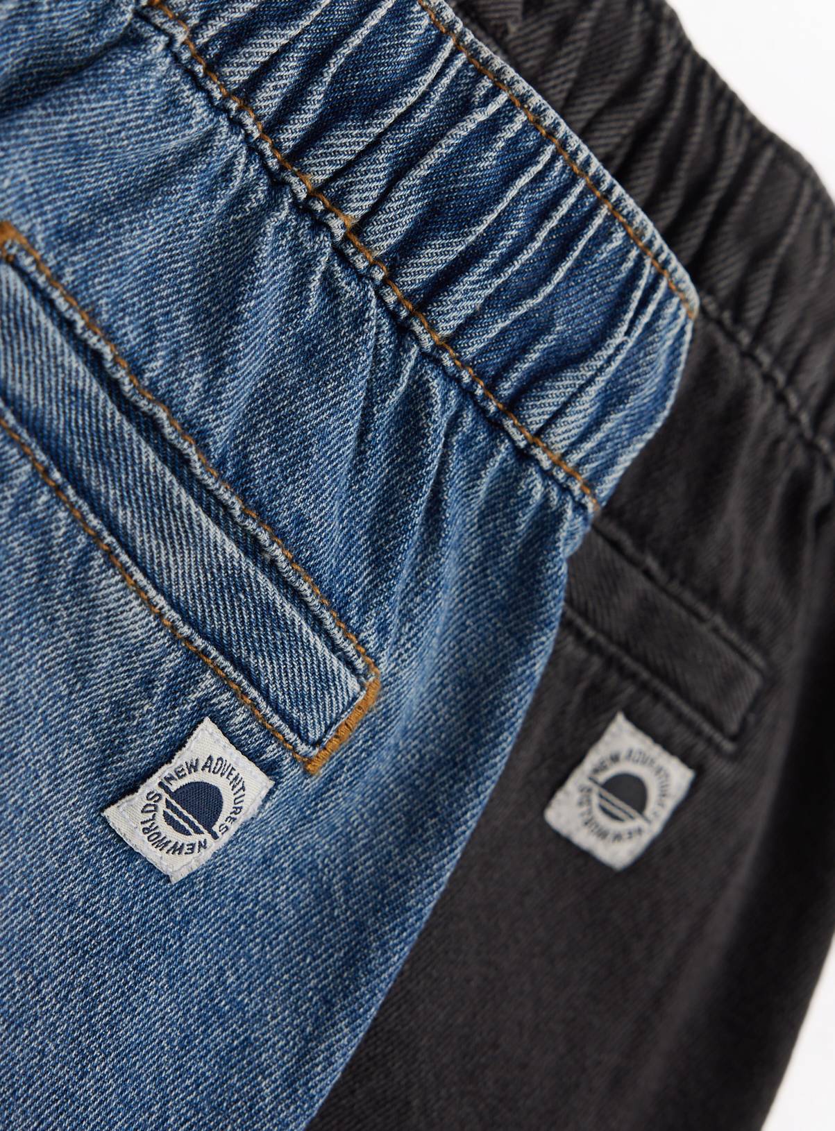 Black & Blue Denim Pull On Shorts 2 Pack 2-3 years - Image 3