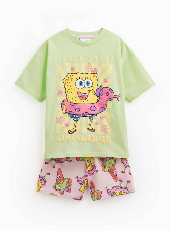 Green SpongeBob Print Short Pyjama Set 4-5 years
