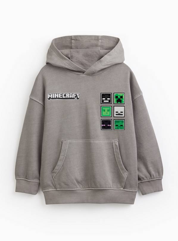 Grey Minecraft Graphic Print Hoodie 9 years