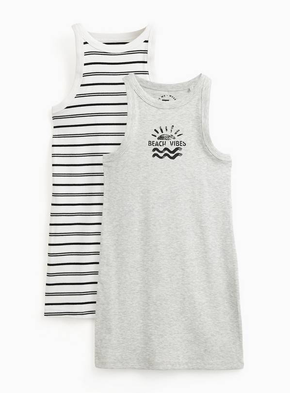 Mono Ribbed Column Dresses 2 Pack 11 years