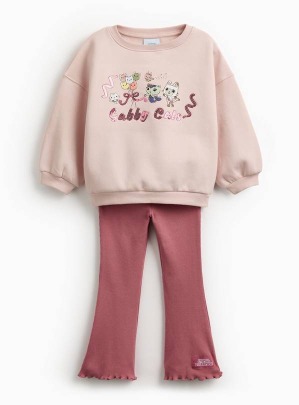 Gabby's Dollhouse Pink Sweatshirt & Ribbed Flared Leggings 2-3 years