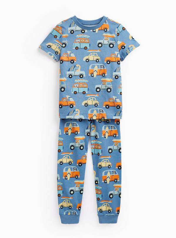 Transport Animals Print Short Sleeve Pyjama Set 6-7 years