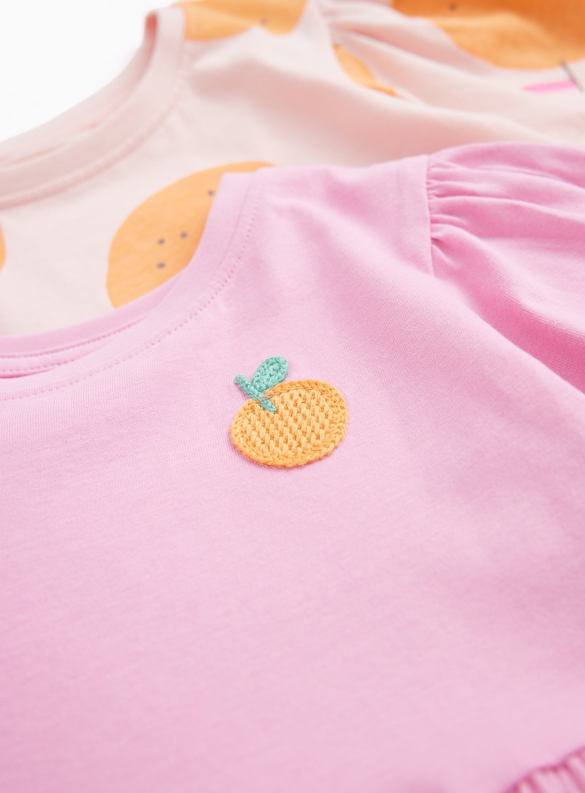 Pink & Orange Print Jersey Dresses 2 Pack 3-4 years - Image 2 thumbnail