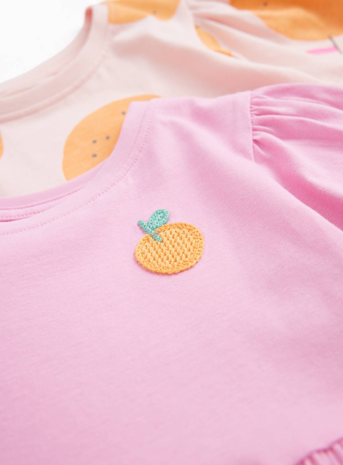 Pink & Orange Print Jersey Dresses 2 Pack 3-4 years - Image 2