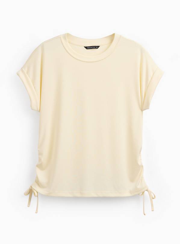 REAKTIV Yellow Plain Ruched Tee XL
