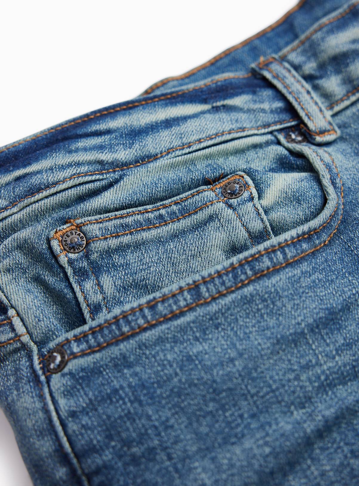 Blue Vintage Wash Free Fit Straight Leg Jeans 38R - Image 4