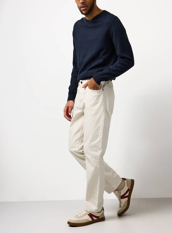 Cream Straight Leg Jeans 44L