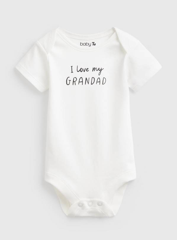 White I Love My Grandad Slogan Bodysuit Up to 3 mths
