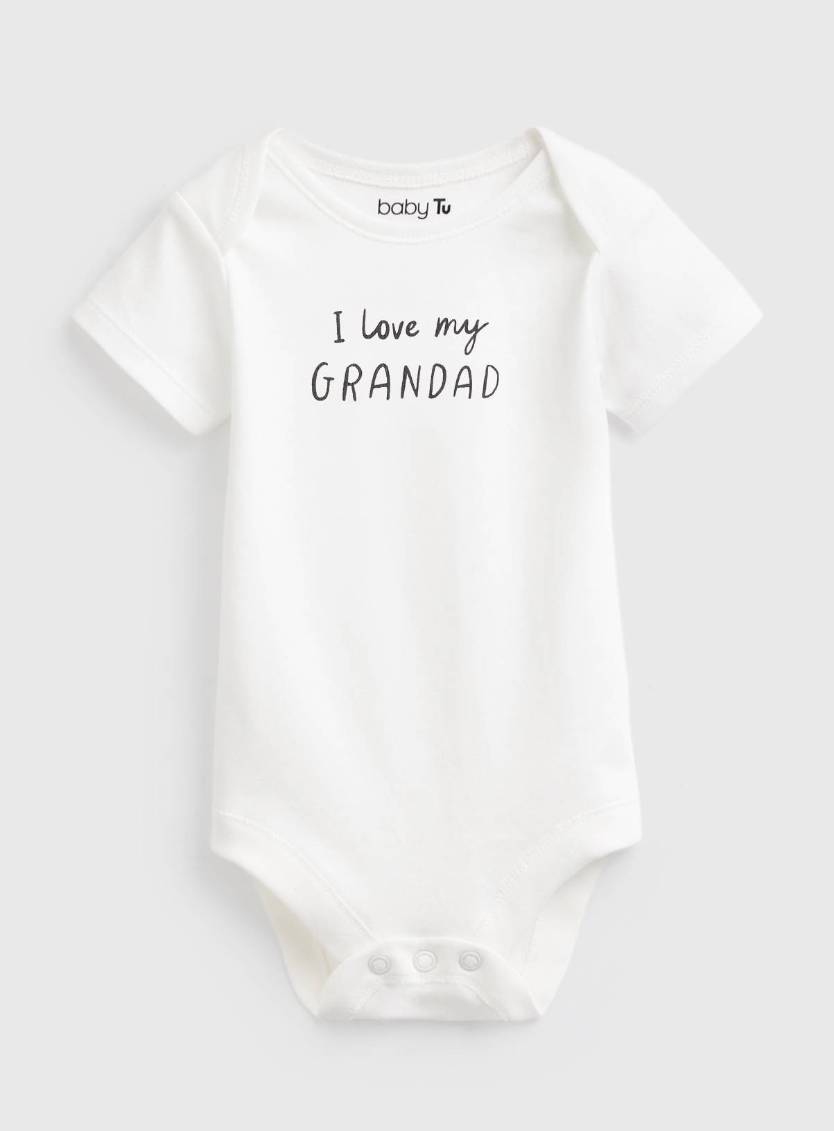 White I Love My Grandad Slogan Bodysuit Up to 3 mths - Image 1