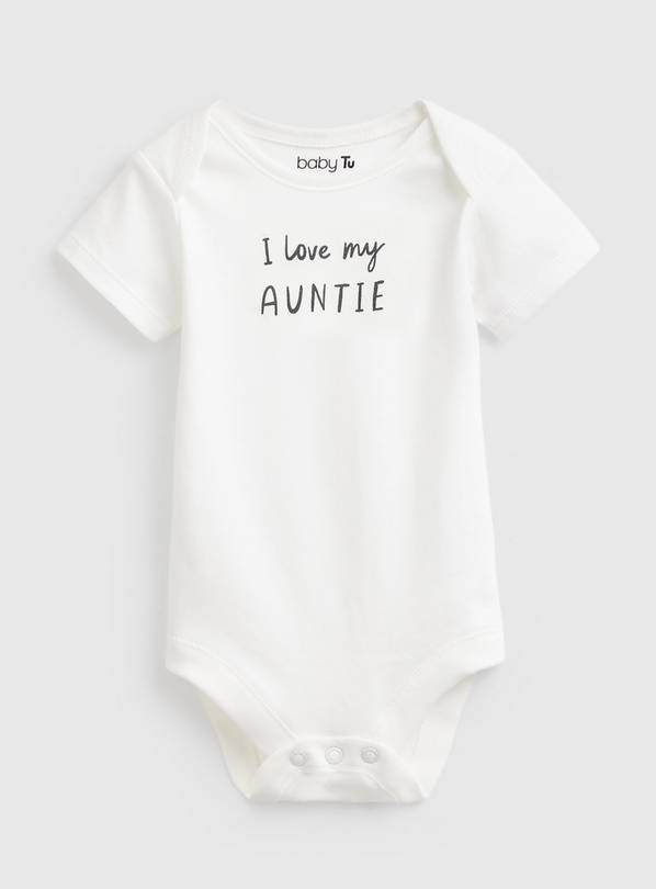 White I Love My Auntie Slogan Bodysuit Up to 3 mths