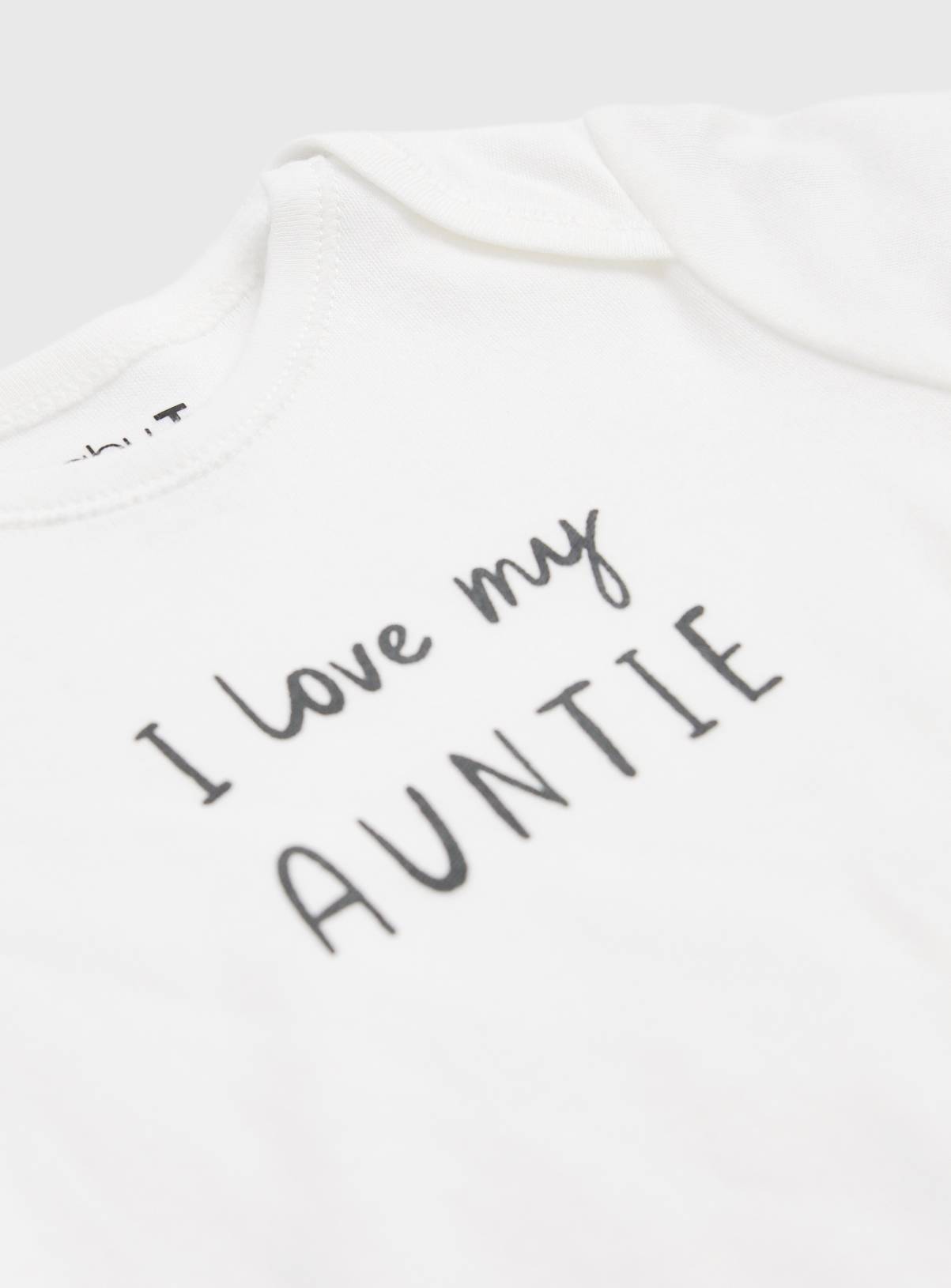 White I Love My Auntie Slogan Bodysuit 9-12 months - Image 2