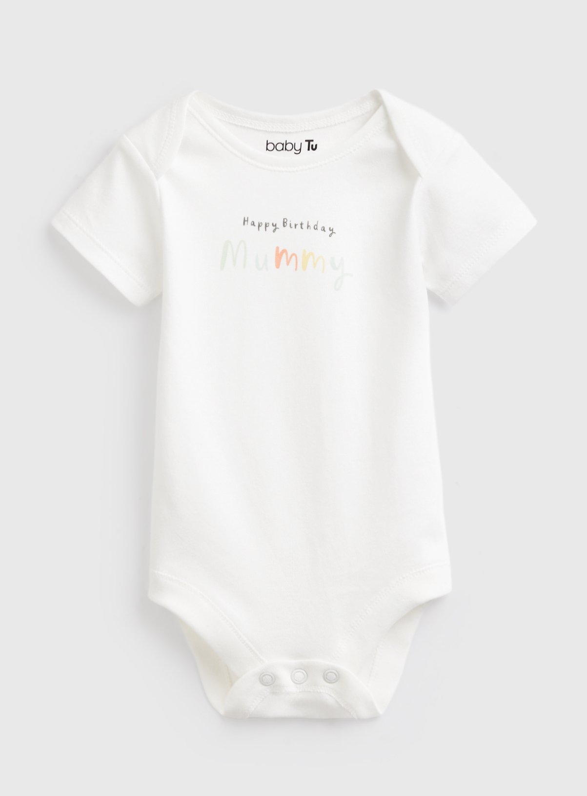 White Happy Birthday Mummy Slogan Bodysuit Up to 1 mth - Image 1 thumbnail