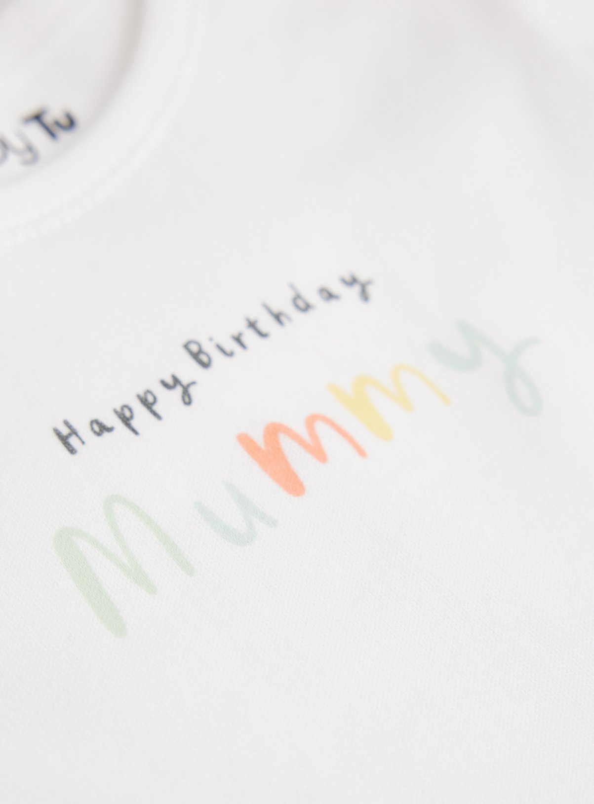 White Happy Birthday Mummy Slogan Bodysuit Up to 1 mth - Image 2 thumbnail