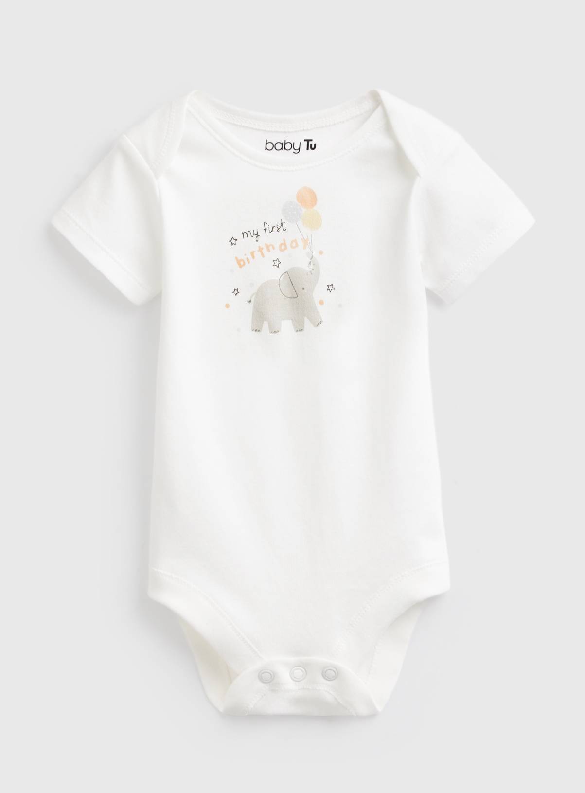 White My First Birthday Slogan Bodysuit Up to 1 mth - Image 1
