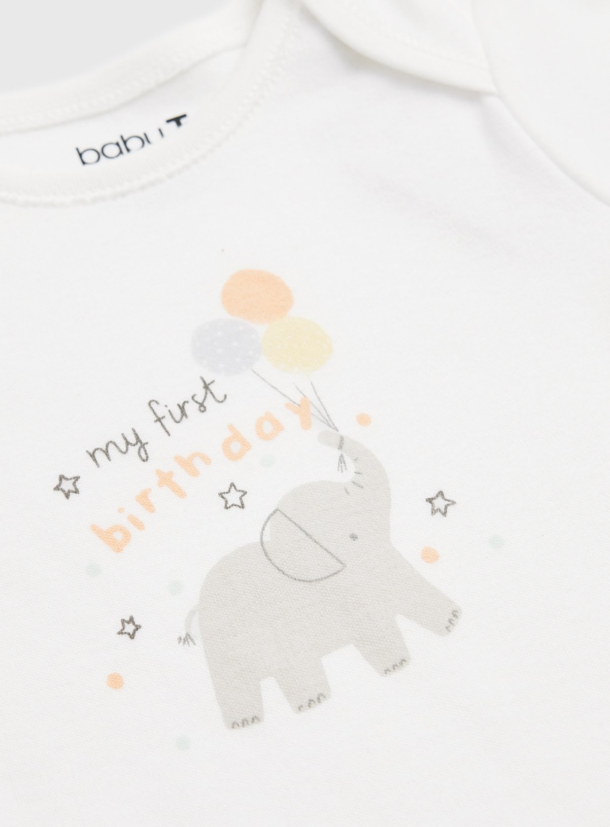 White My First Birthday Slogan Bodysuit Up to 1 mth - Image 2 thumbnail