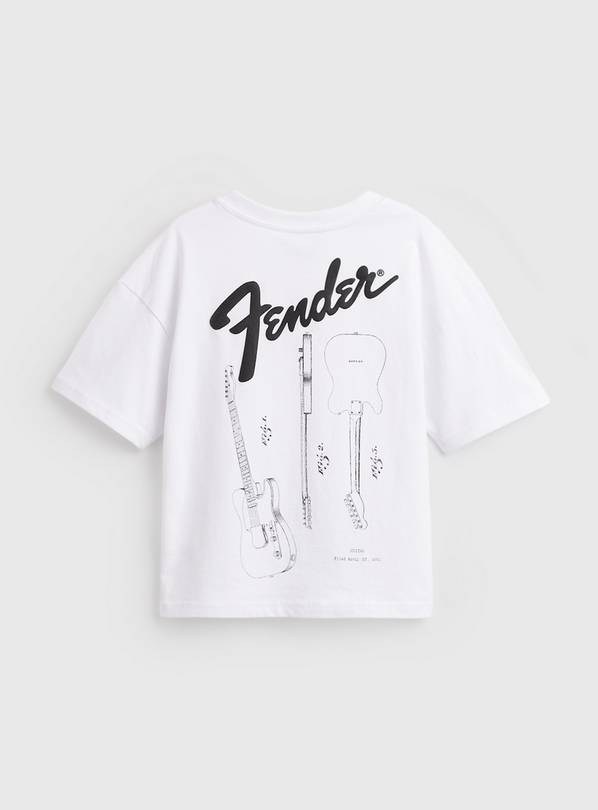 Buy White Fender Graphic T-Shirt 10 years | T-shirts and shirts