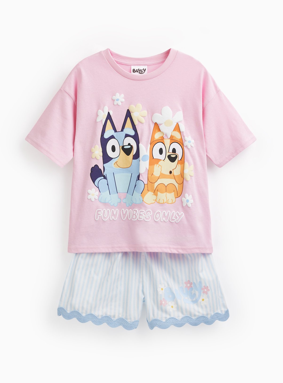 Blue Pink Bluey Print Shortie Pyjamas – Bluey by Sainsbury’s