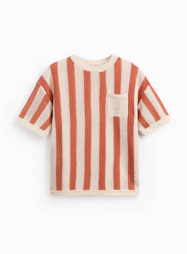 Orange Stripe Knitted T-Shirt 3-4 years