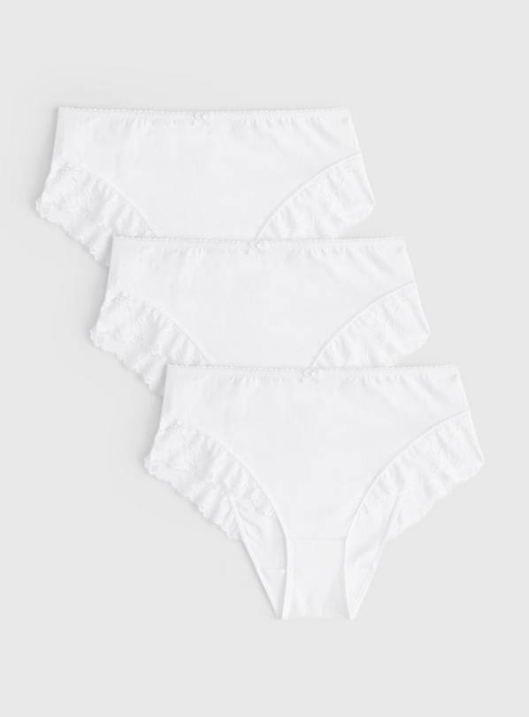 Cottonform™ White Lace Full Knickers 3 Pack 10
