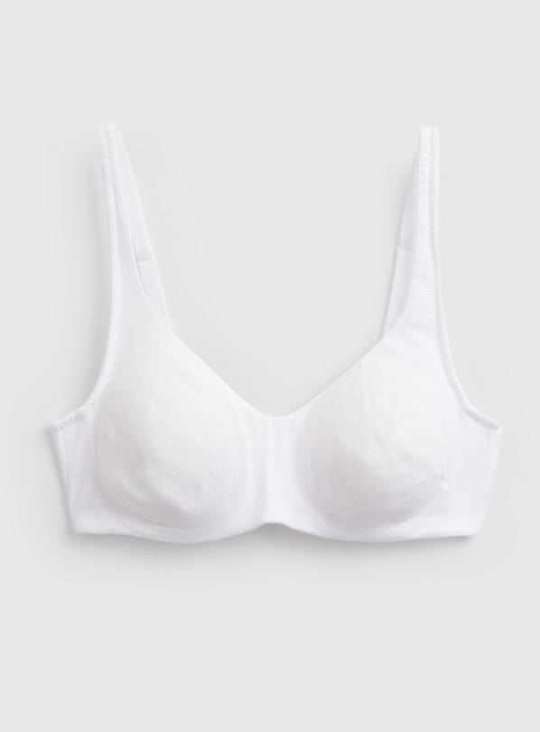Cottonform™ White Hidden Wire Square Neck Bra 36D