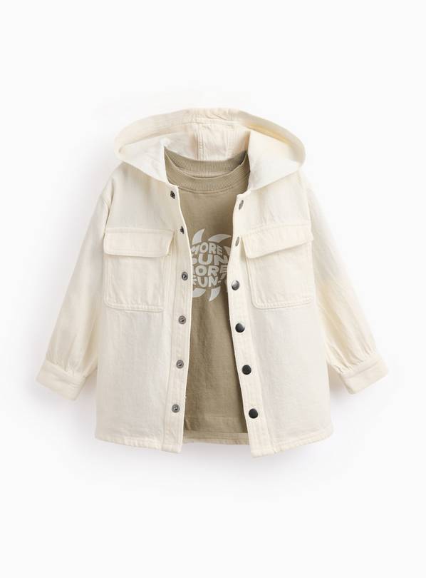 Cream Overshirt & T-Shirt Set 2-3 years