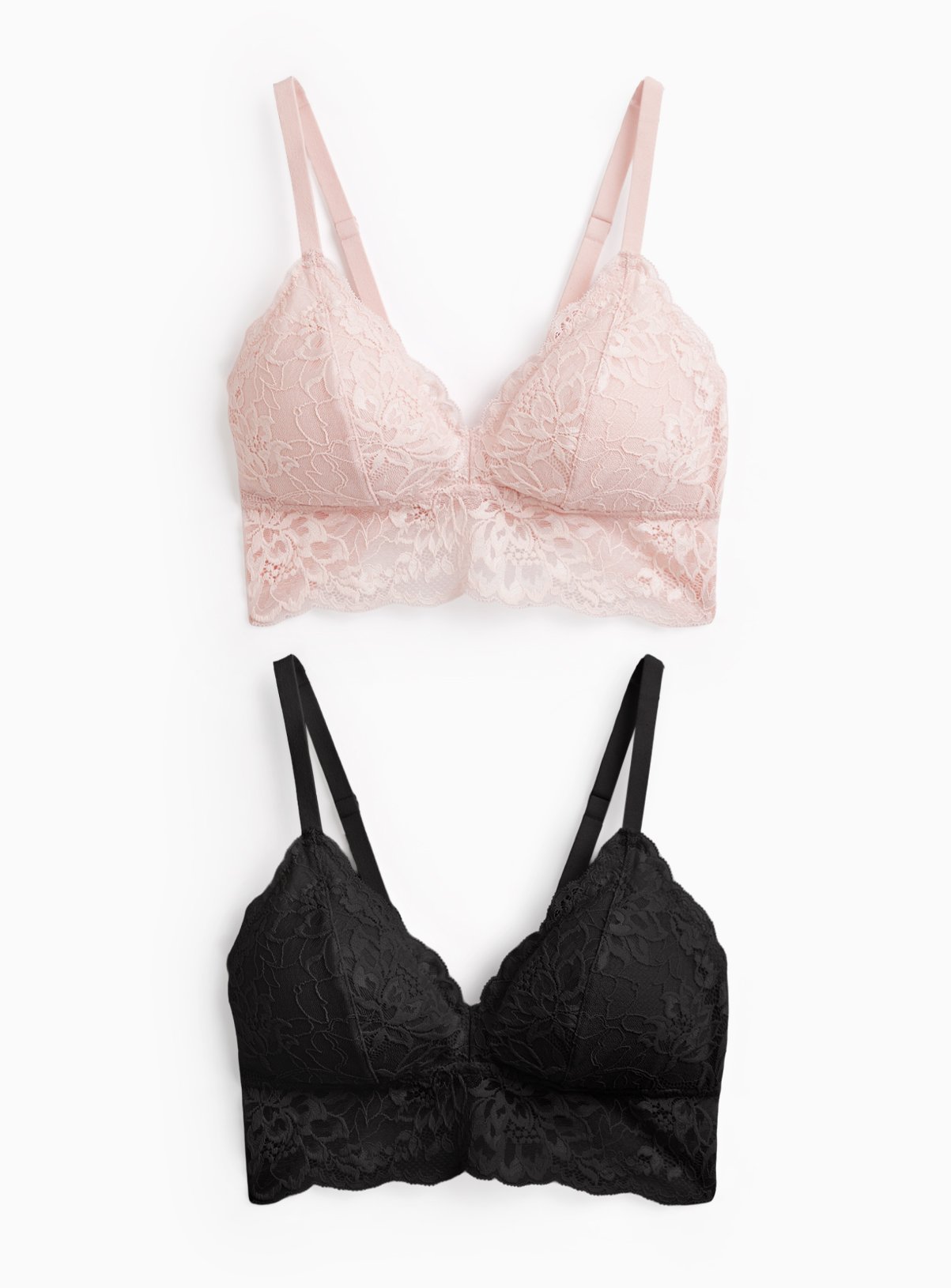 Pink & Black Lace Bralettes 2 Pack 16 - Image 1 thumbnail