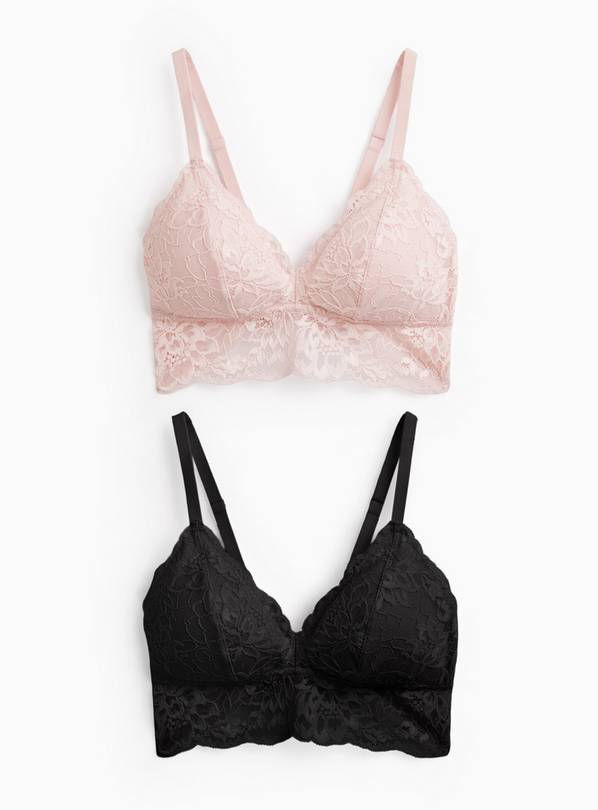 Pink & Black Lace Bralettes 2 Pack 20
