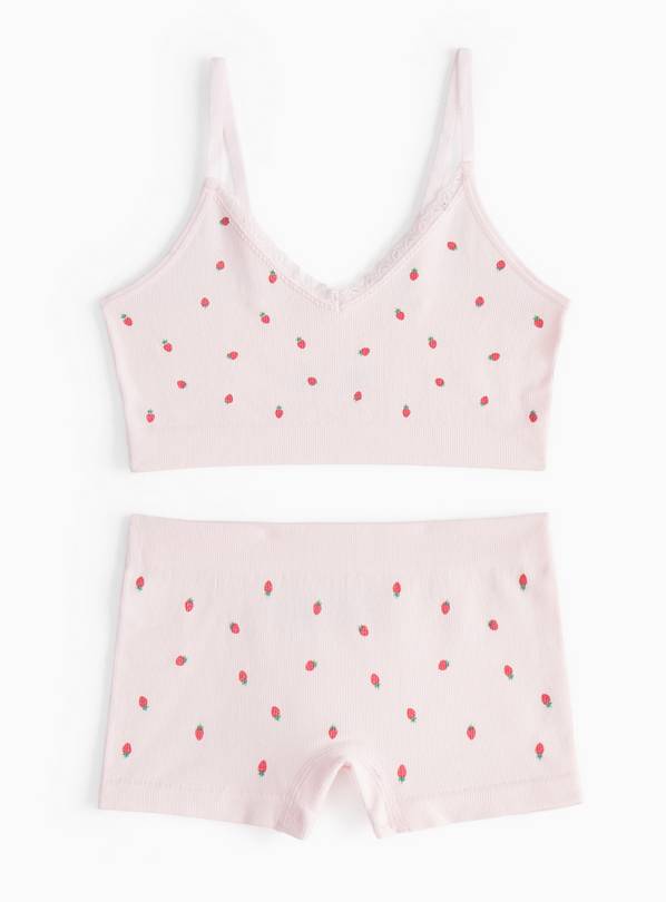Pink Strawberry Print Top & Shorts Set 8-10 years