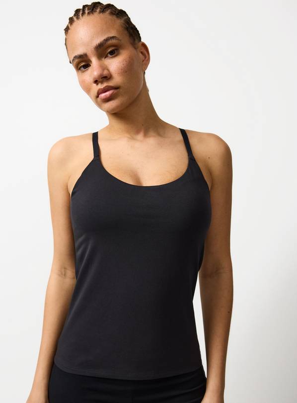Cottonform™ Black Support Strappy Jersey Vest 10