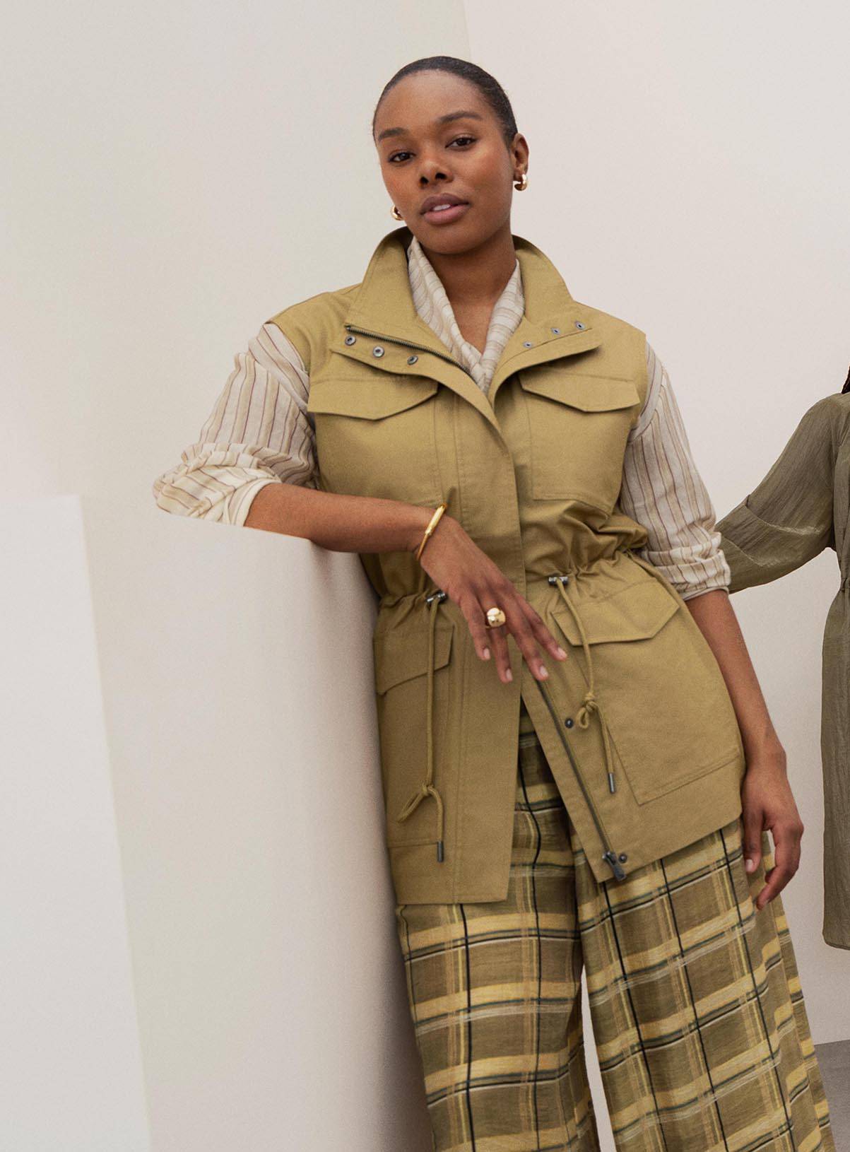 Khaki Utility Gilet XL - Image 1