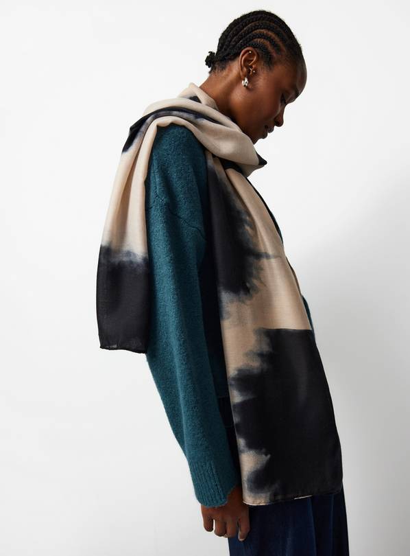 Mono Blur Print Lightweight Scarf One Size