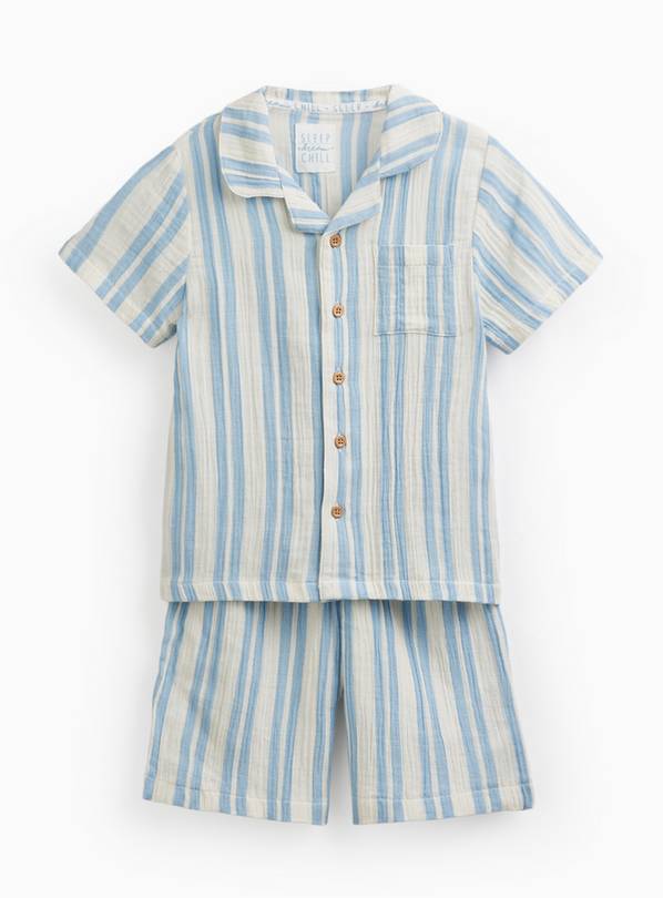 Blue Stripe Short Traditional Pyjamas 3-4 years