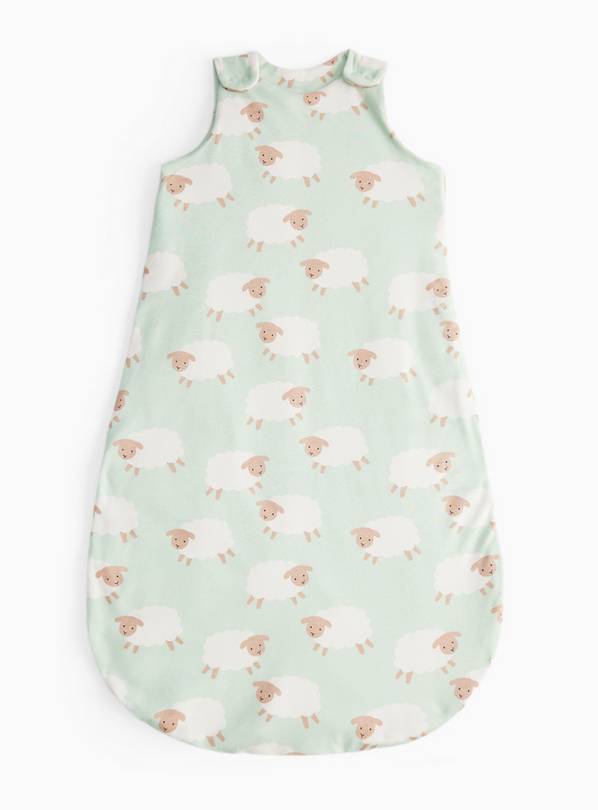Green Sheep Print 1.5 Tog Sleeping Bag 12-18 months