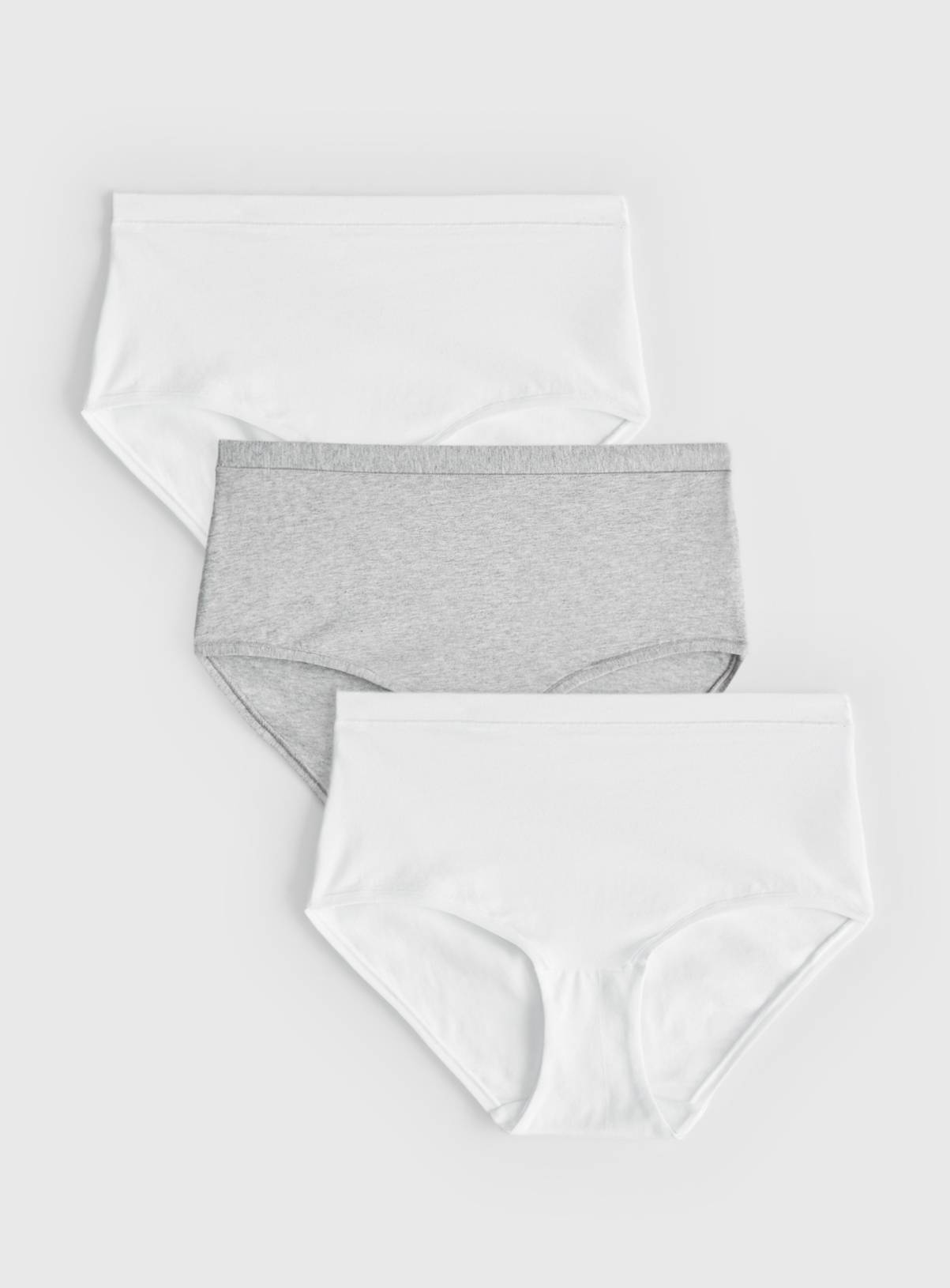 Cottonform™ Grey & White Midi Briefs 3 Pack 20 - Image 1
