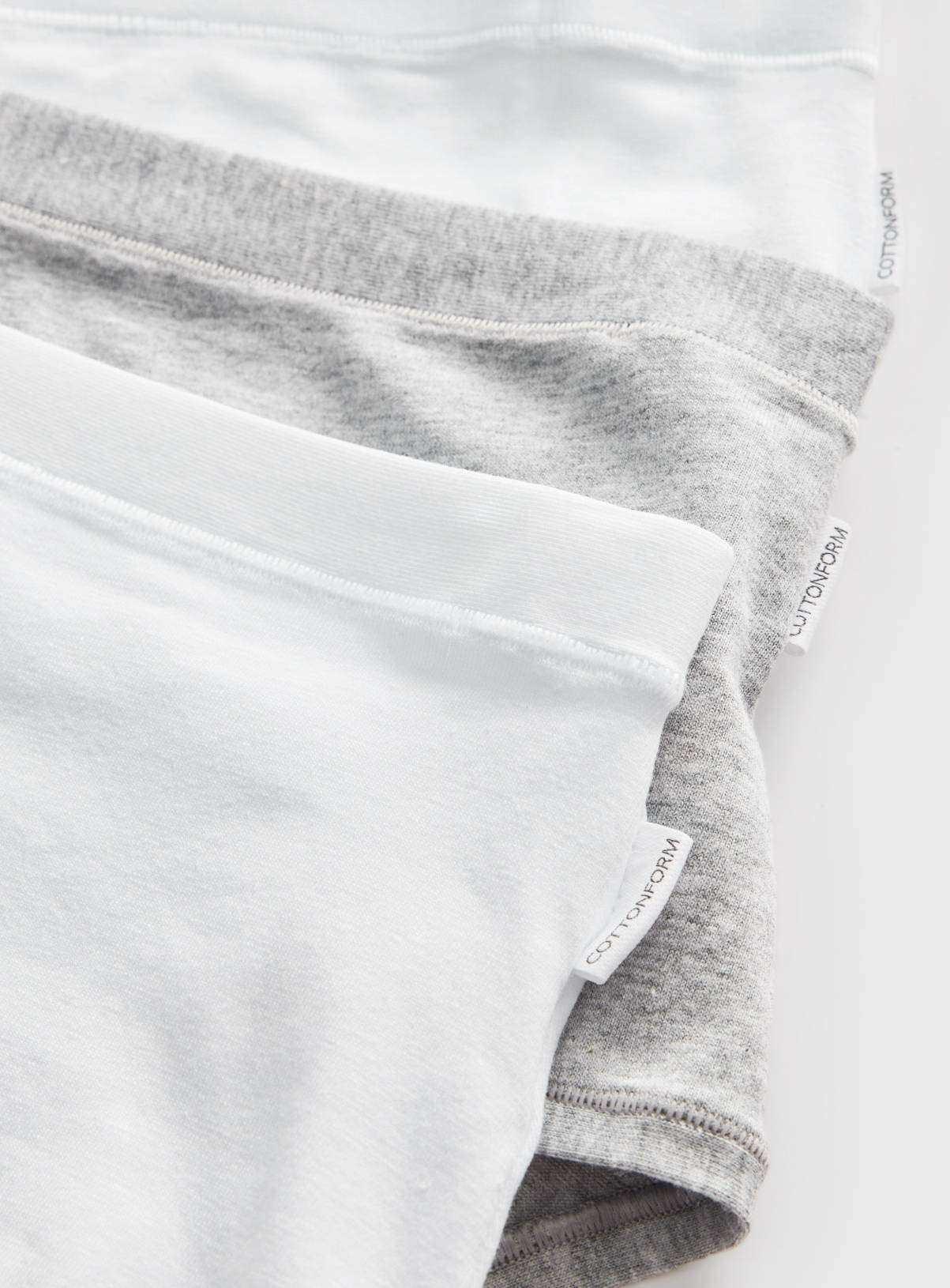 Cottonform™ Grey & White Midi Briefs 3 Pack 20 - Image 3