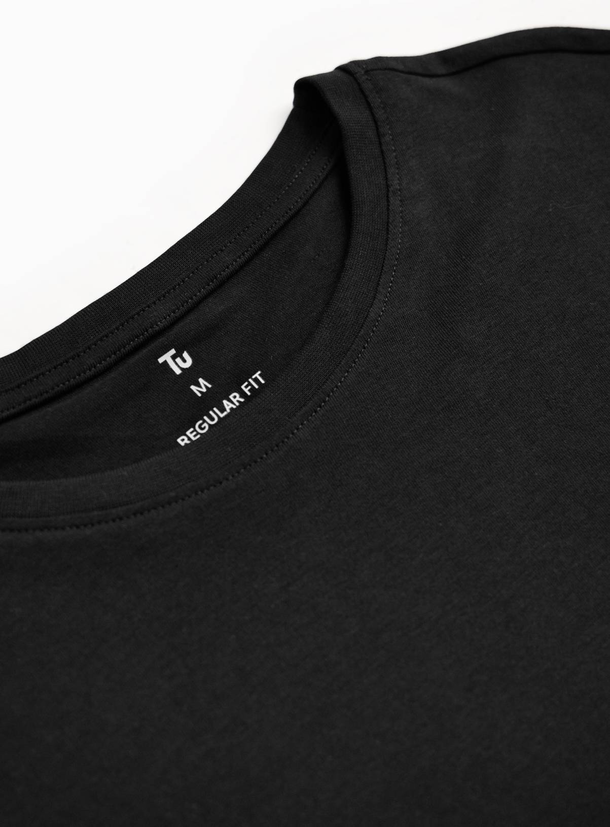 Black Regular Crew Neck T-Shirts 5 Pack XXXL - Image 4