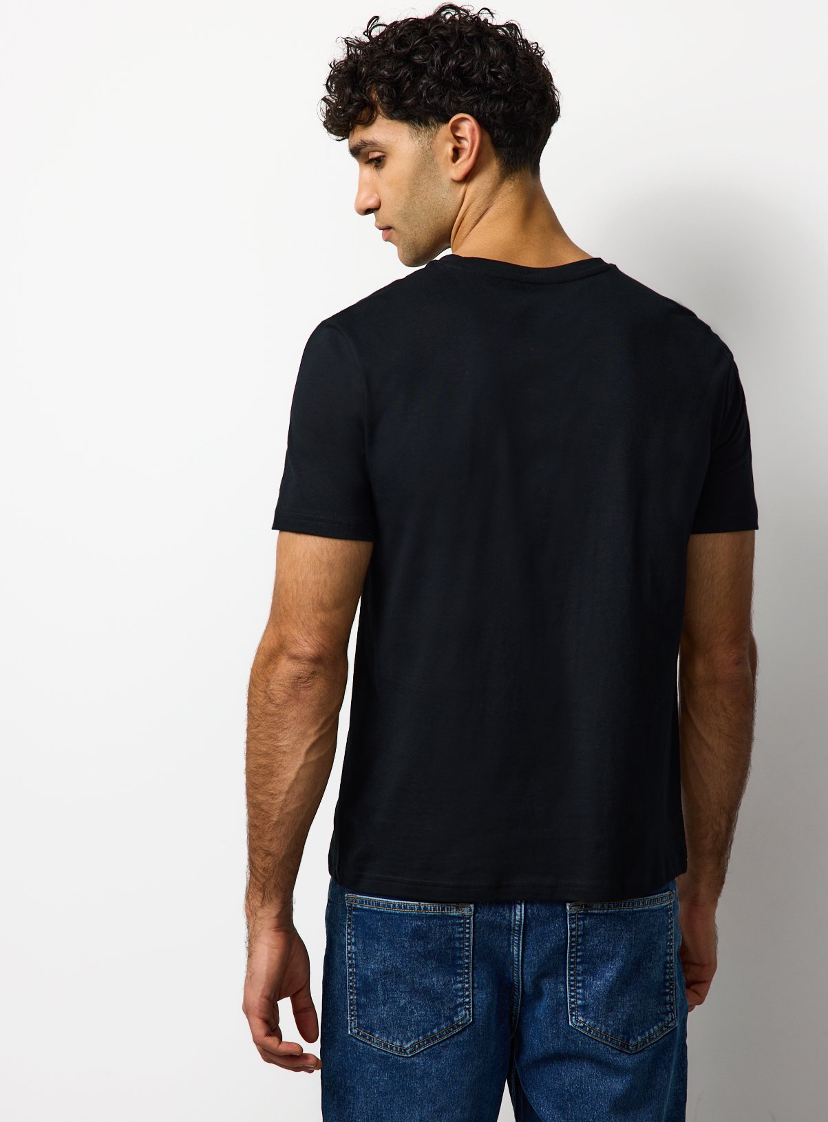 Black Regular Crew Neck T-Shirts 5 Pack XXXL - Image 5 thumbnail