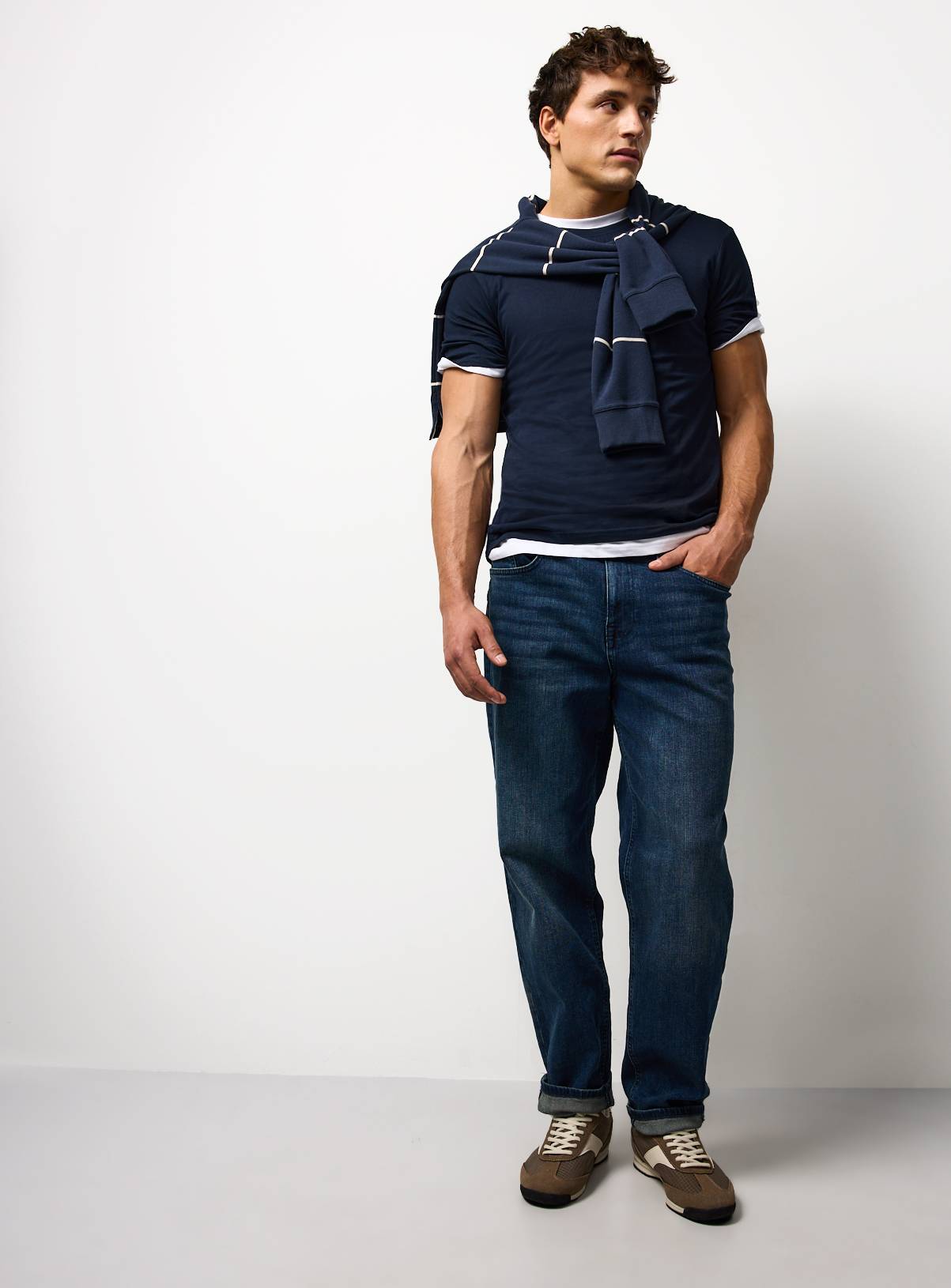 Navy Regular Crew Neck T-Shirts 5 Pack XL - Image 3
