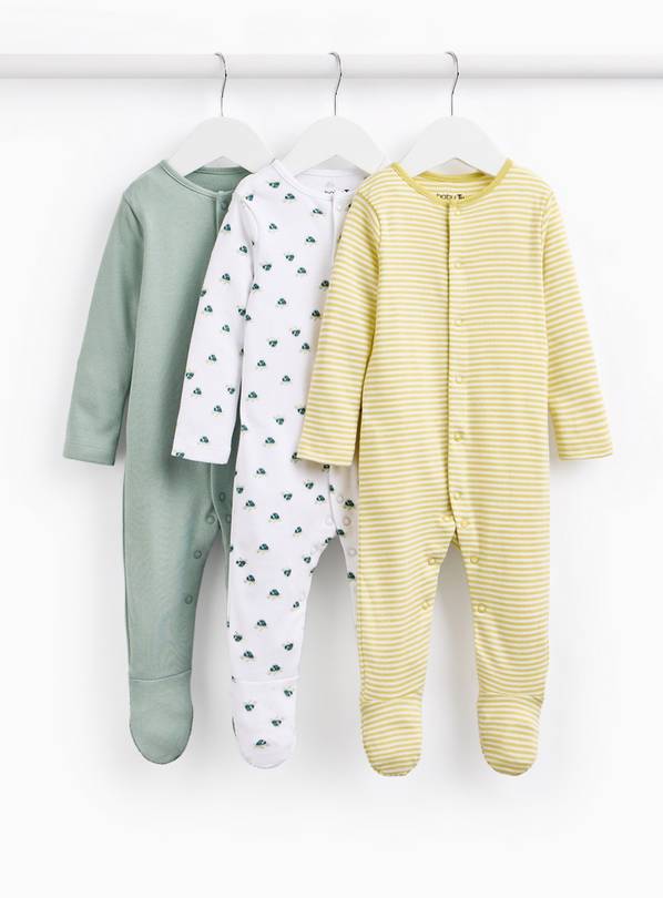 Green Turtle Print Sleepsuits 3 Pack 18-24 months