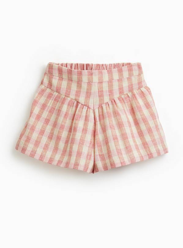 Pink Gingham Woven Shorts 4-5 years