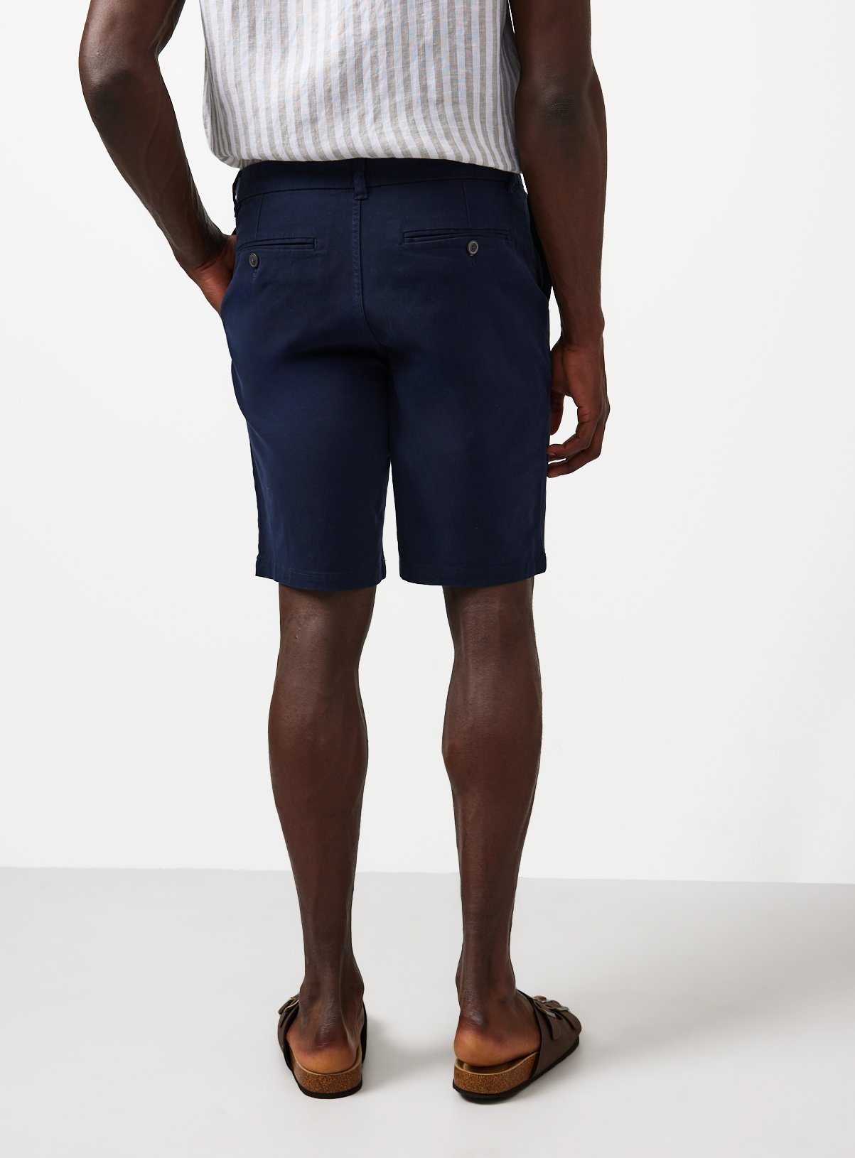 Navy Longer Length Chino Shorts 50 - Image 5 thumbnail