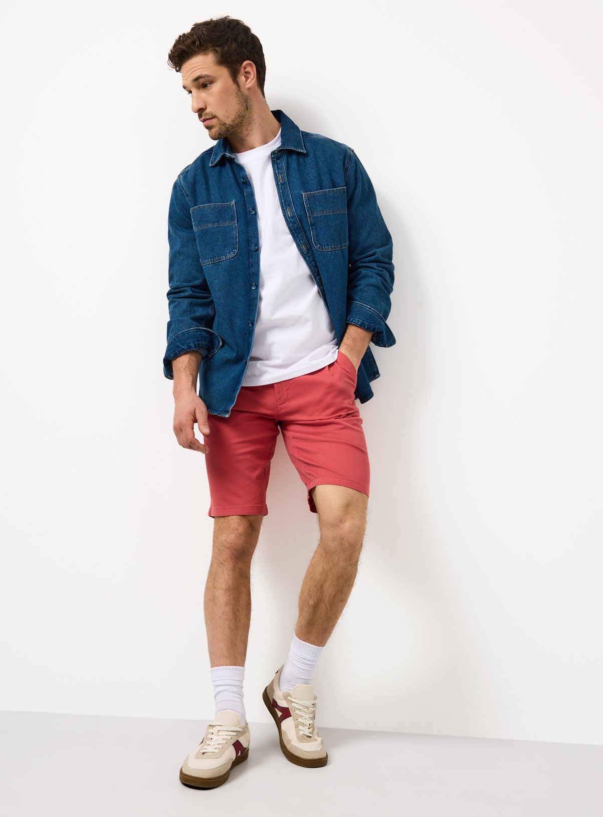 Red Longer Length Chino Shorts 50 - Image 2 thumbnail